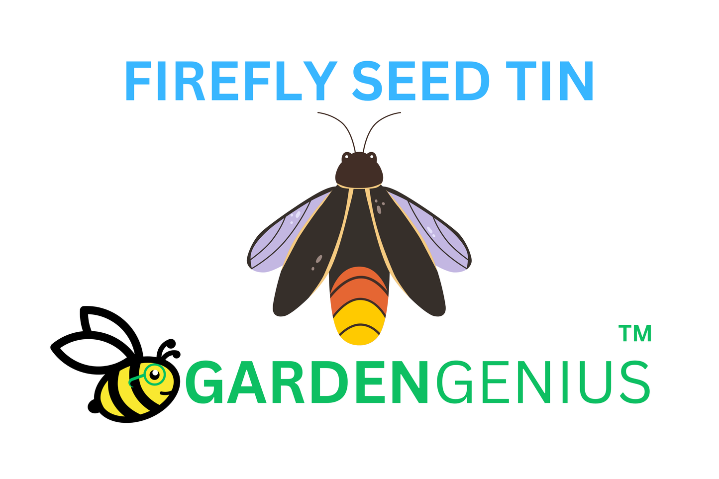 GardenGenius™ Firefly & Pollinator Garden Seed Tin – Native Wildflower Mix for Ecoregion 8