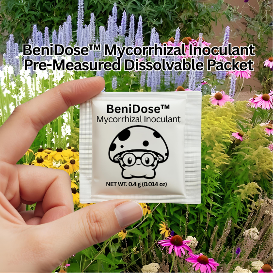 BeniDose mycorrhizal inoculant pre-measured dissolvable packet for plants