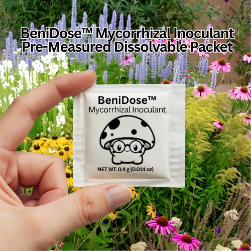 BeniDose mycorrhizal inoculant pre-measured dissolvable packet for plants